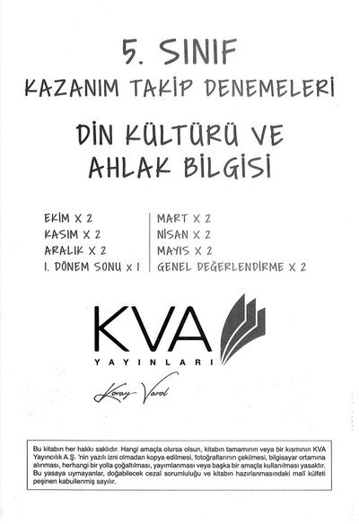 DİN KÜLTÜRÜ VE AHLAK BİLGİSİ KAZANIM TAKİP DENEMELERİ ANKA Fotokopi