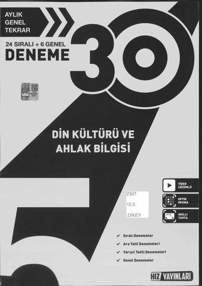 30 DENEME DİN KÜLTÜRÜ VE AHLAK BİLGİSİ ANKA Fotokopi