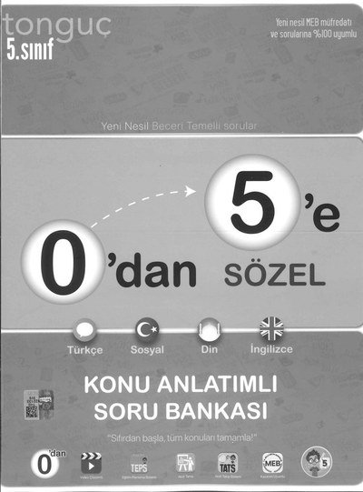 0'DAN 5'E SÖZEL KONU ANLATIMLI SORU BANKASI ANKA Fotokopi