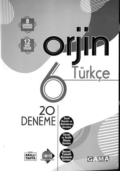ORJİN TÜRKÇE 20 DENEME ANKA Fotokopi