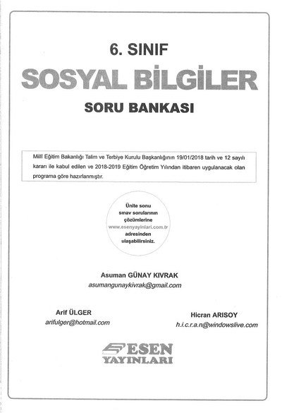 SOSYAL BİLGİLER SORU BANKASI ANKA Fotokopi