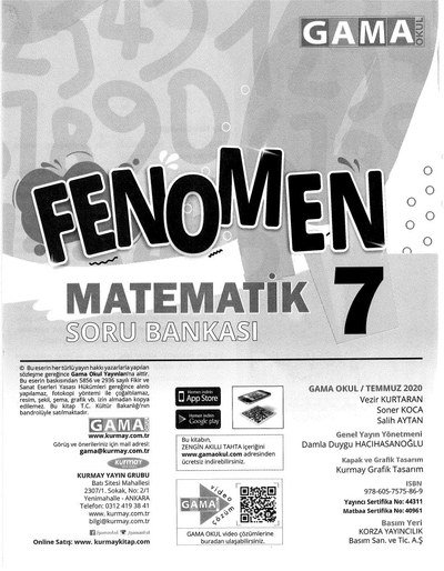 FENOMEN MATEMATİK SORU BANKASI