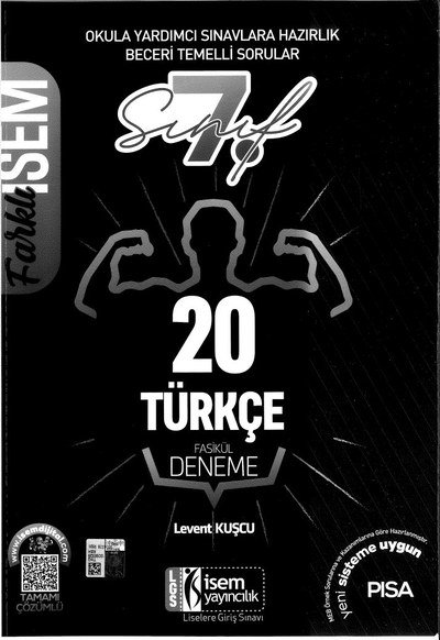 20 TÜRKÇE FASİKÜL DENEME ANKA Fotokopi