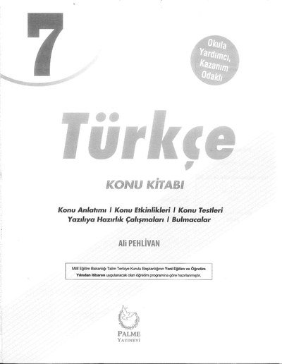 TÜRKÇE KONU KİTABI ANKA Fotokopi