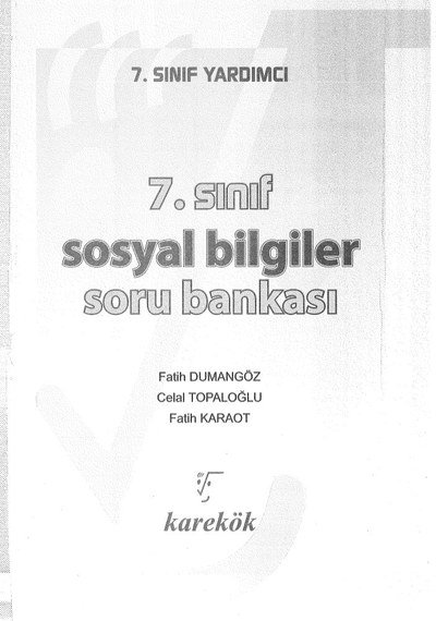 SOSYAL BİLGİLER SORU BANKASI ANKA Fotokopi