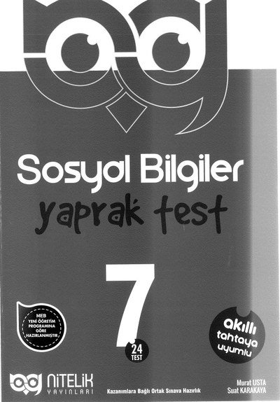 SOSYAL BİLGİLER YAPRAK TEST 24 TEST ANKA Fotokopi