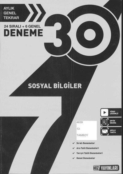 30 DENEME SOSYAL BİLGİLER ANKA Fotokopi