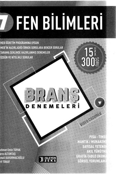 FEN BİLİMLERİ BRANŞ DENEMELERİ ANKA Fotokopi