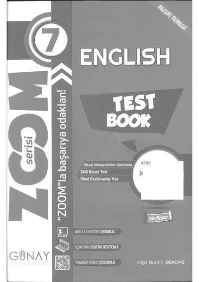 ENGLISH TEST BOOK ZOOM SERİSİ ANKA Fotokopi