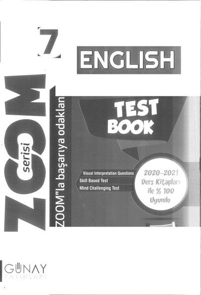 ENGLISH TEST BOOK ZOOM SERİSİ ANKA Fotokopi