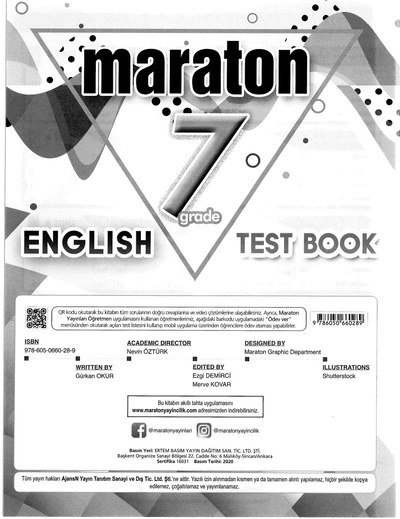 MARATON ENGLISH TEST BOOK ANKA Fotokopi