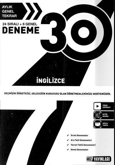 30 DENEME İNGİLİZCE ANKA Fotokopi