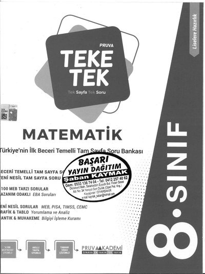 TEKE TEK PRUVA MATEMAİK ANKA Fotokopi