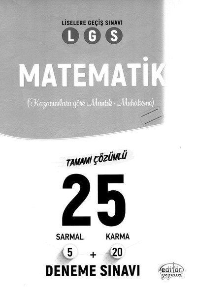 MATEMATİK LGS TAMAMI ÇÖZÜMLÜ 25 DENEME SINAVI ANKA Fotokopi