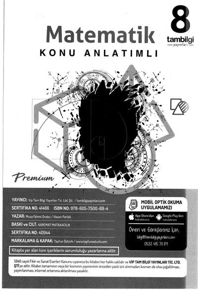 MATEMATİK KONU ANLATIMLI PREMİUM ANKA Fotokopi