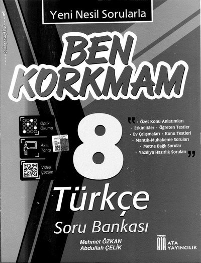 BEN KORKMAM TÜRKÇE SORU BANKASI