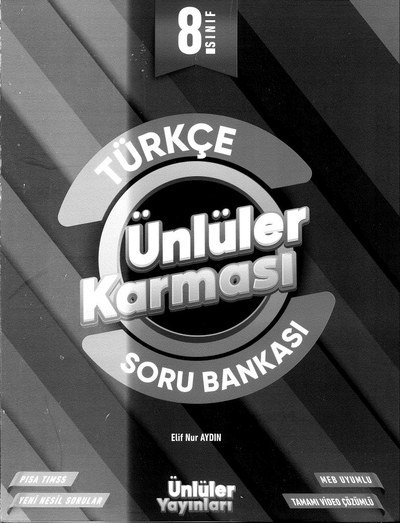 TÜRKÇE ÜNLÜLER KARMASI SORU BANKASI ANKA Fotokopi