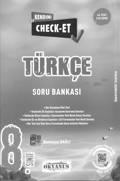 TÜRKÇE SORU BANKASI KENDİNİ CHECK-ET ANKA Fotokopi