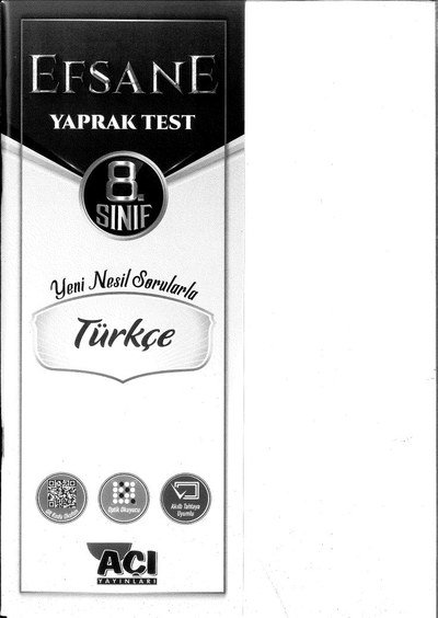 EFSANE YAPRAK TEST YENİ NESİL SORULARLA TÜRKÇE