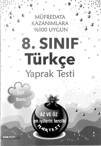 TÜRKÇE YAPRAK TESTİ 337 SORU ANKA Fotokopi