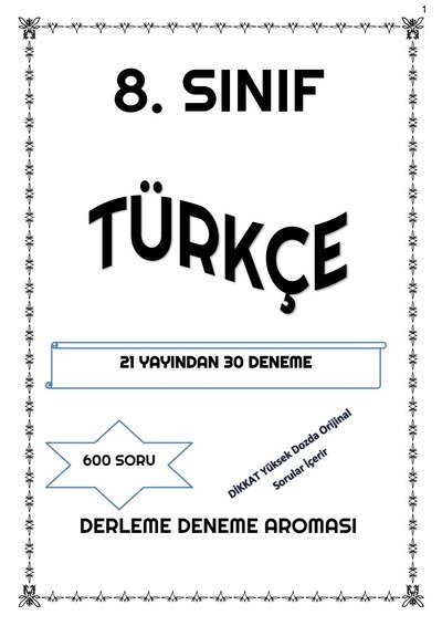 TÜRKÇE 21 YAYINDAN 30 DENEME ANKA Fotokopi