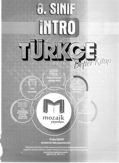 İNTRO TÜRKÇE DEFTER KİTAP ANKA Fotokopi