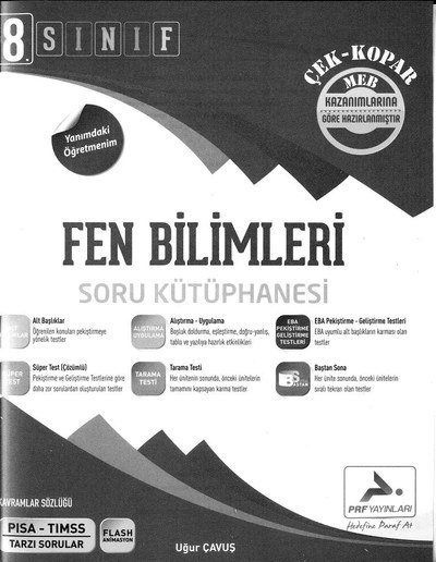 FEN BİLİMLERİ SORU KÜTÜPHANESİ ANKA Fotokopi