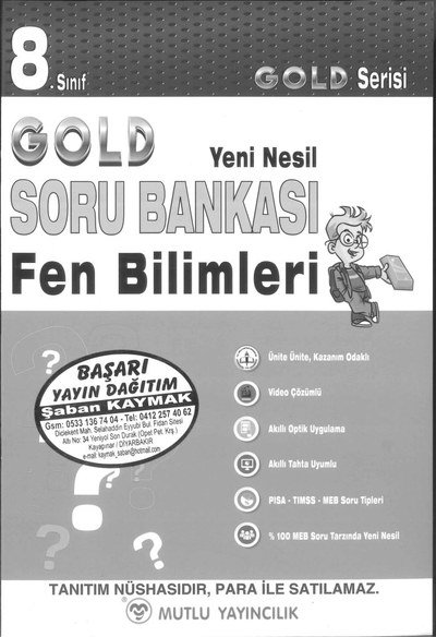 GOLD SORU BANKASI FEN BİLİMLERİ ANKA Fotokopi