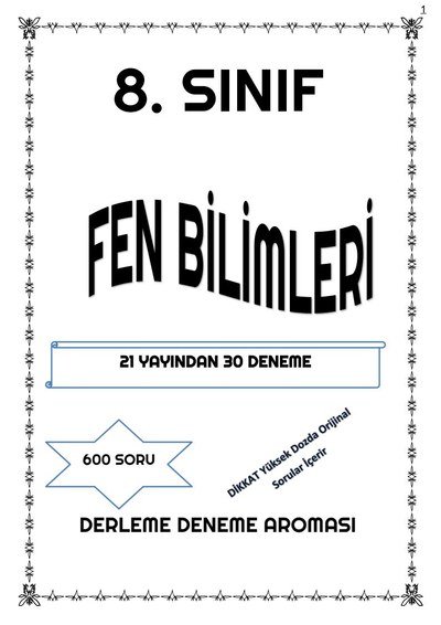 FEN BİLİMLERİ DERLEME 21 YAYINDAN 30 DENEME