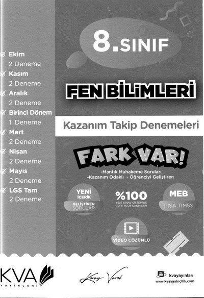 FEN BİLİMLERİ KAZANIM TAKİP DENEMELERİ FARK VAR