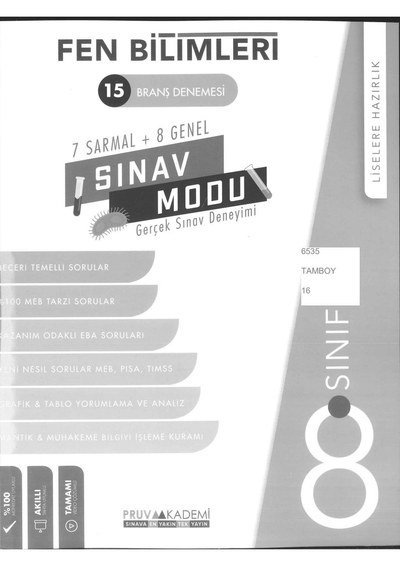 15 BRANŞ DENEMESİ SINAV MODU FEN BİLİMLERİ ANKA Fotokopi