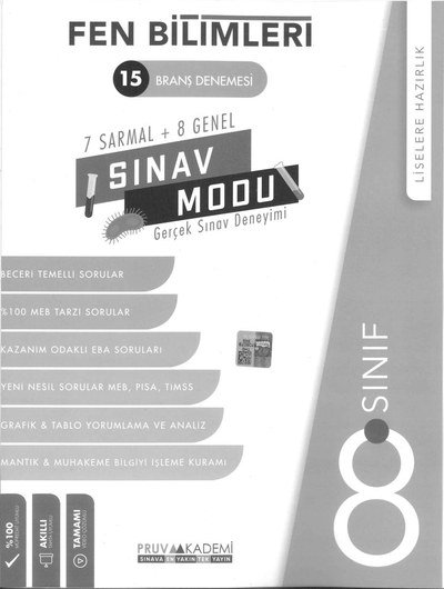 FEN BİLİMLERİ 15 BRANŞ DENEMESİ SINAV MODU ANKA Fotokopi
