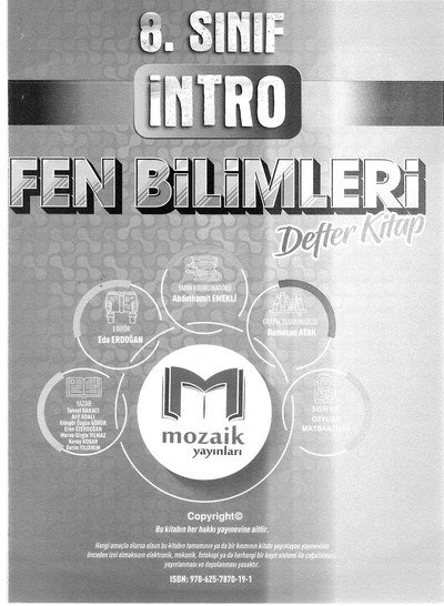 İNTRO FEN BİLİMLERİ DEFTER KİTAP
