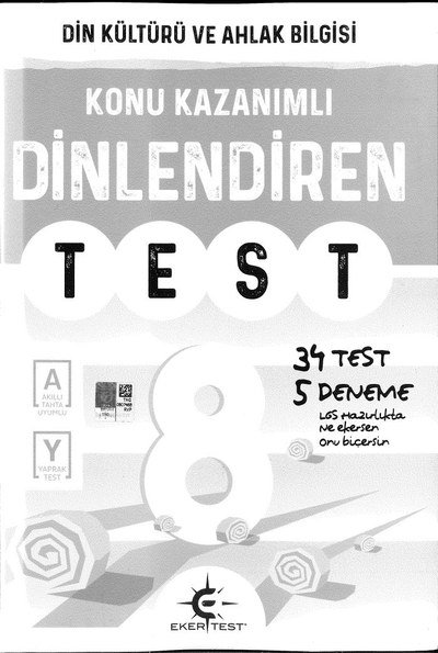 KONU KAZANIMLI DİN KÜLTÜRÜ VE AHLAK BİLİGİSİ TEST ANKA Fotokopi