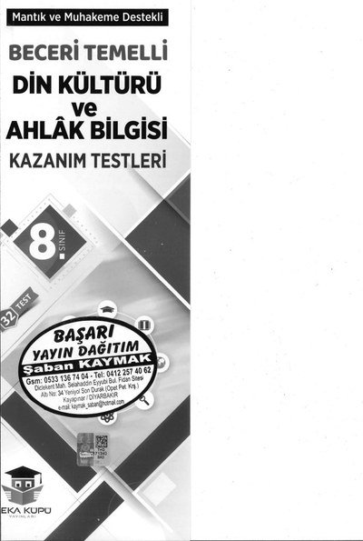 DİN KÜLTÜRÜ VE AHLAK BİLGİSİ KAZANIM TESTLERİ ANKA Fotokopi