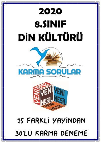 DİN KÜLTÜRÜ 15 FARKLI YAYINDAN 30'LU KARMA DENEME ANKA Fotokopi