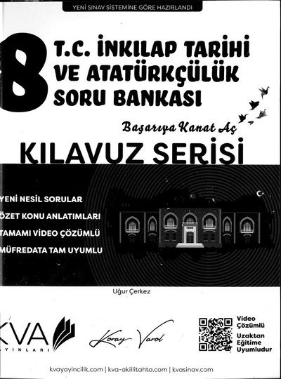 T.C. İNKILAP TARİHİ VE ATATÜRKÇÜLÜK SORU BANKASI KILAVUZ SERİSİ ANKA Fotokopi