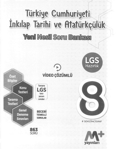 T.C. İNKILAP TARİHİ VE ATATÜRKÇÜLÜK YENİ NESİL SORU BANKASI ANKA Fotokopi