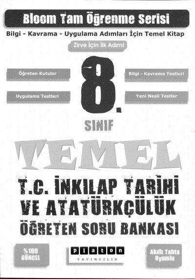 BLOOM TAM ÖĞRENME SERİSİ TEMEL T.C. İNKILAP TARİHİ VE ATATÜRKÇÜLÜK SORU BANKASI ANKA Fotokopi