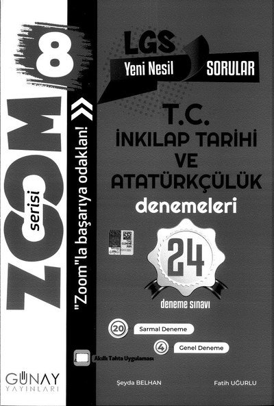ZOOM SERİSİ LGS T.C. İNKILAP TARİHİ VE ATATÜRKÇÜLÜK DENEMELERİ 24 DENEME SINAVI