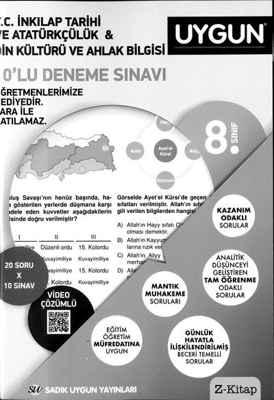 T.C. İNKILAP TARİHİ VE ATATÜRKÇÜLÜK & DİN KÜLTÜRÜ VE AHLAK BİLGİSİ 10'LU DENEME SINAVI ANKA Fotokopi