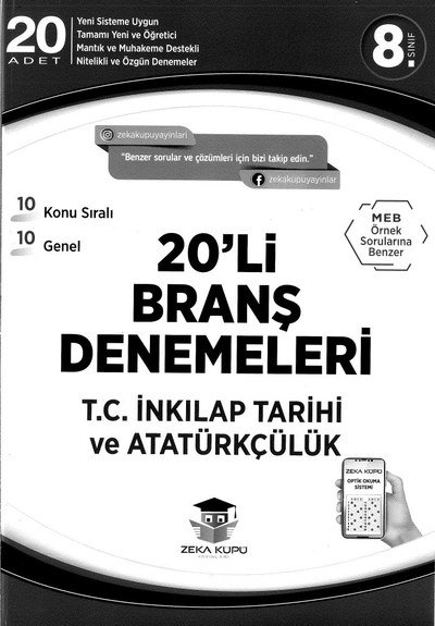 20'Lİ BRANŞ DENEMELERİ T.C. İNKILAP TARİHİ VE ATATÜRKÇÜLÜK