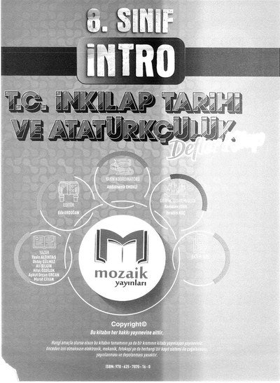 İNTRO T.C. İNKILAP TARİHİ VE ATATÜRKÇÜLÜK DEFTER KİTAP ANKA Fotokopi