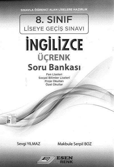 İNGİLİZCE ÜÇRENK SORU BANKASI