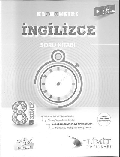 KRONOMETRE İNGİLİZCE SORU KİTABI ANKA Fotokopi