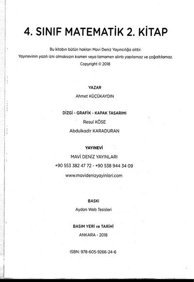 MATEMATİK 2. KİTAP