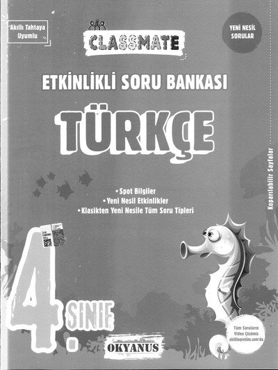 CLASSMATE TÜRKÇE SORU BANKASI ANKA Fotokopi