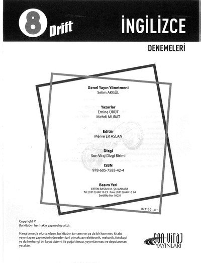 DRİFT İNGİLİZCE DENEMELERİ ANKA Fotokopi