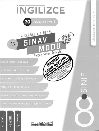 İNGİLİZCE 20 BRANŞ DENEMESİ SINAV MODU