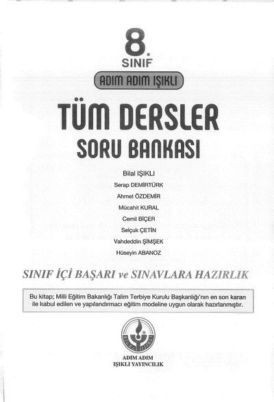 ADIM ADIM IŞIKLI TÜM DERSLER SORU BANKASI